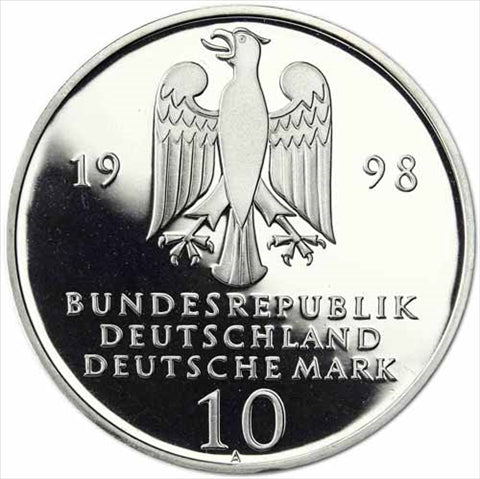 BRD 10 DM 1998 PP Frankesche Stiftungen Münzzeichen F