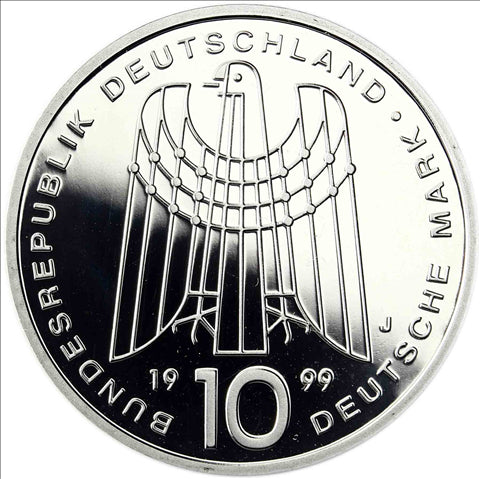 BRD 10 DM 1999 PP SOS-Kinderdörfer Münzzeichen J