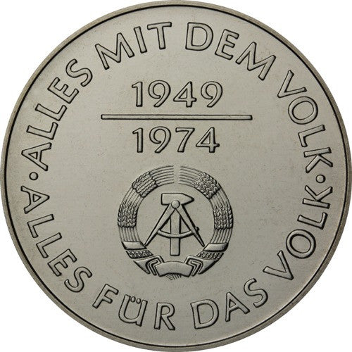 DDR 10 Mark Münze 1974 - 25 Jahre DDR