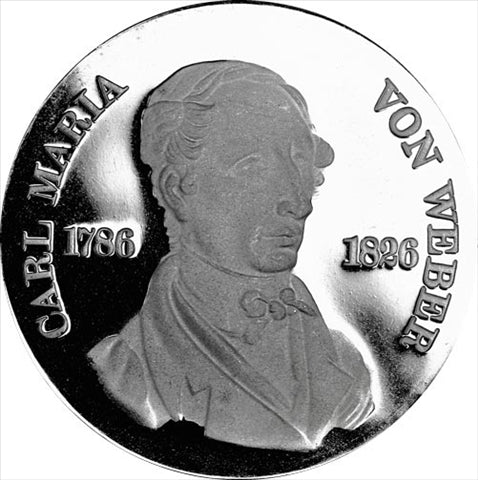 DDR 10 Mark Münze 1976 PP - Carl Maria von Weber