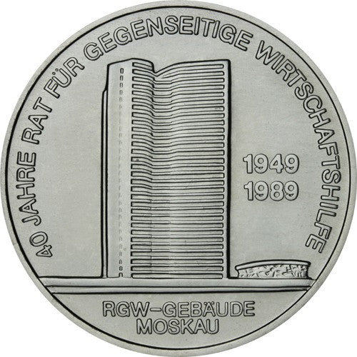 DDR 10 Mark Münze 1989 RGW - 40 Jahre Rat für gegenseitige Wirtschaftshilfe
