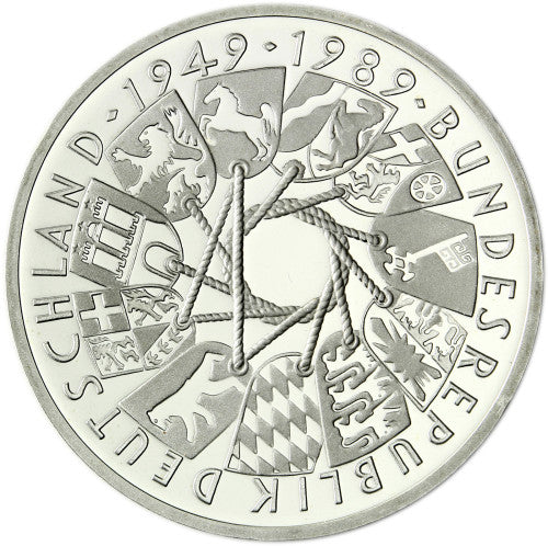 Deutschland 10 DM Silbermünze 1989 - 40 Jahre Bundesrepublik