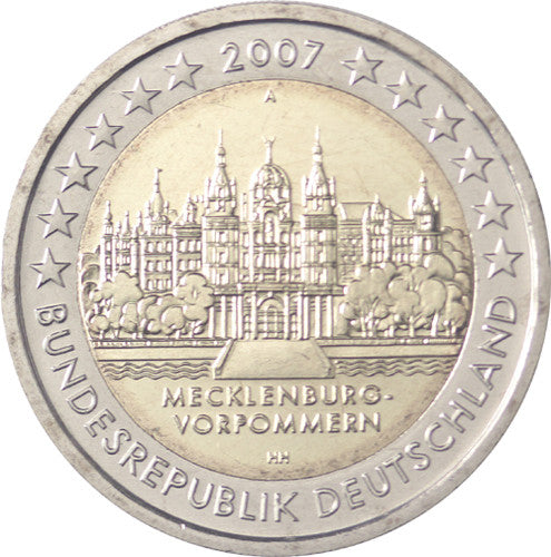 Deutschland 2 Euro 2007 bfr. "Schloss Schwerin" Mzz. A