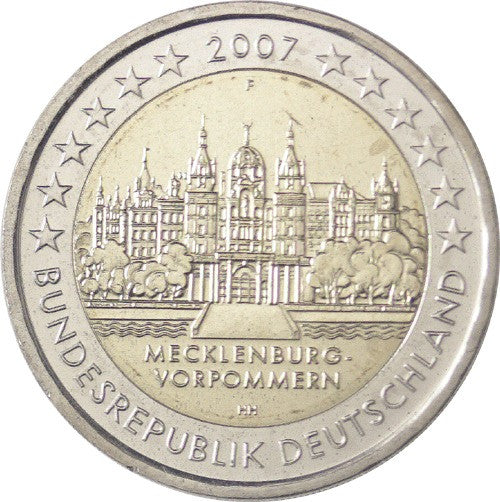Deutschland 2 Euro 2007 bfr. "Schloss Schwerin" Mzz. F