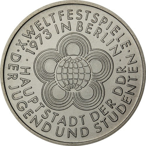 DDR 10 Mark Münze 1973 - Weltjugendspiele